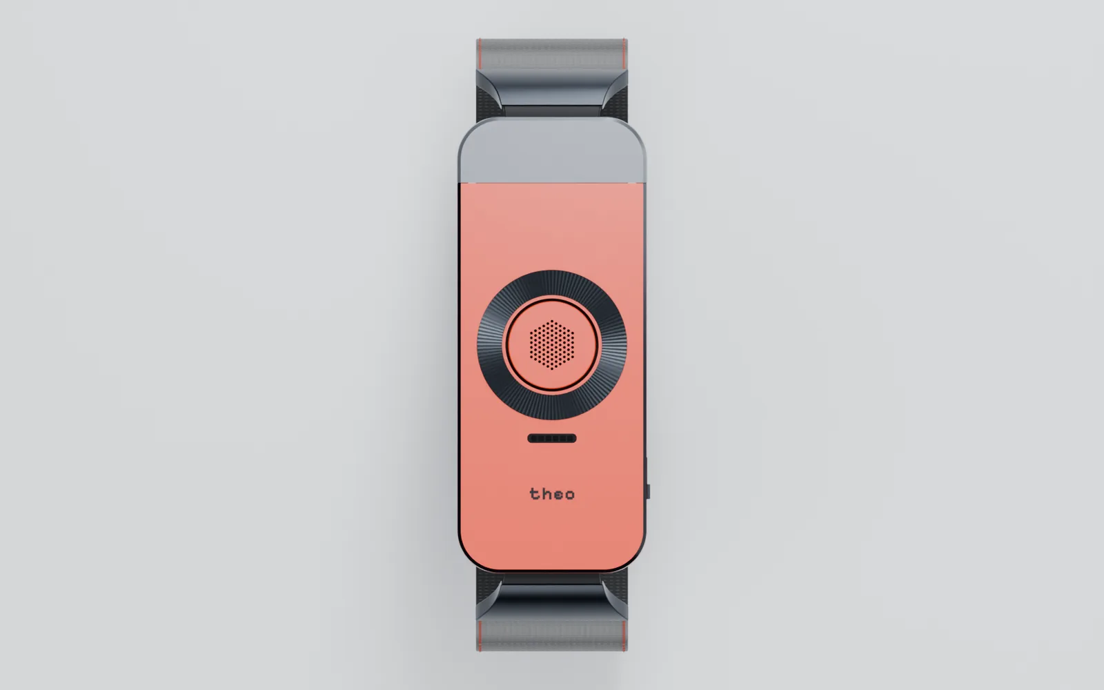 Plan view of the TheoBand EV5 in Ceramic Cinnabar.